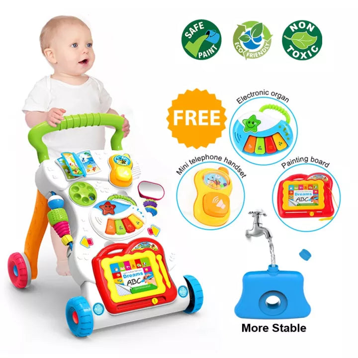 4 in 1 Baby Music Walker Baby Learn Walk Stand Trolley