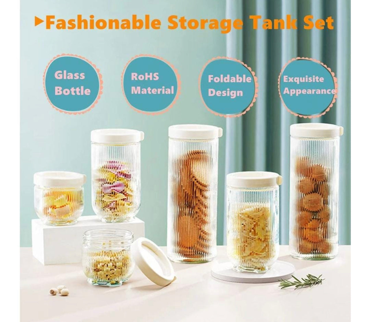 Glass Storage Jars 6pc