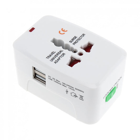 Universal Travel Adapter 1500Mah With Dual USB Port