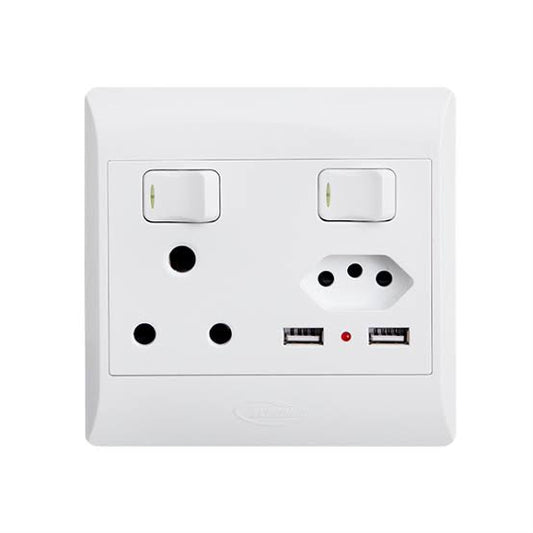 Condere 1 x 16A + 1 X 10A Switched Socket + 2USB  Pack