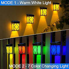 Lights Outdoor Garden, Solar Powered Wall Lights Waterproof , Fence, Patio, Yard and Driveway Path, Warm Yellow/Color Changing