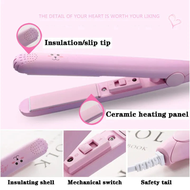 2-in-1 Hair Straightener Iron Curling