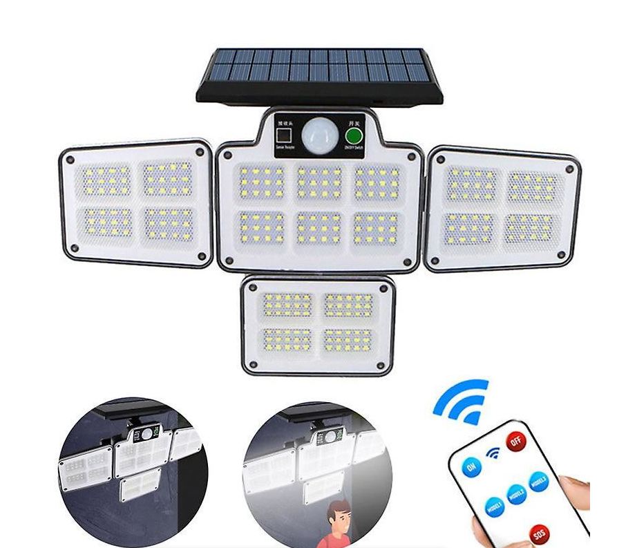 Solar 4 Side Emitting Solar Powered Light With Remote Control