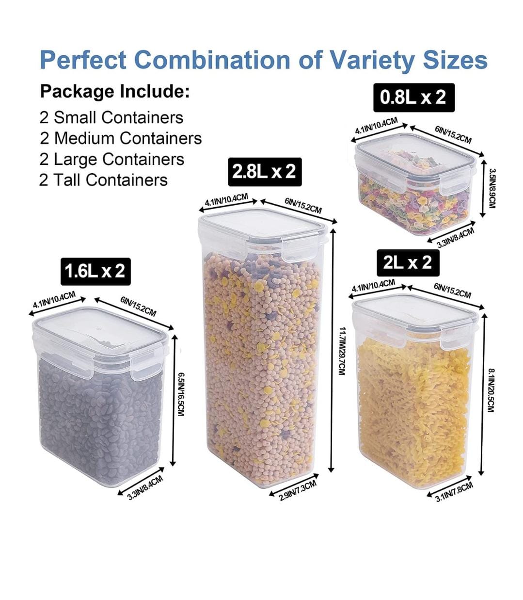 Food Storage Container Set Airtight 8pc