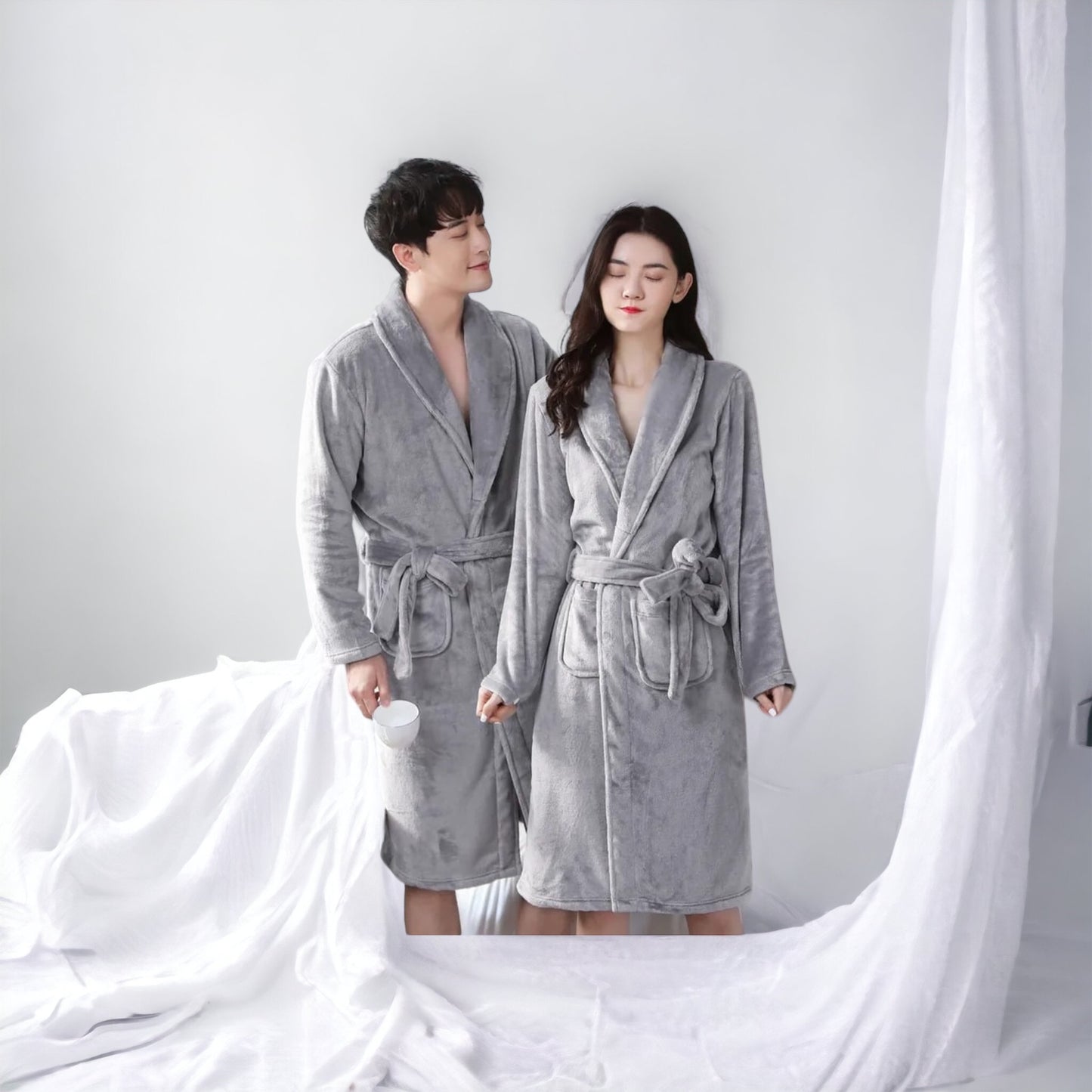 Pajamas Set,Winter Ladies Night Gown Flannel Thickened Sleep Tops Bath –  Megamall Online Store
