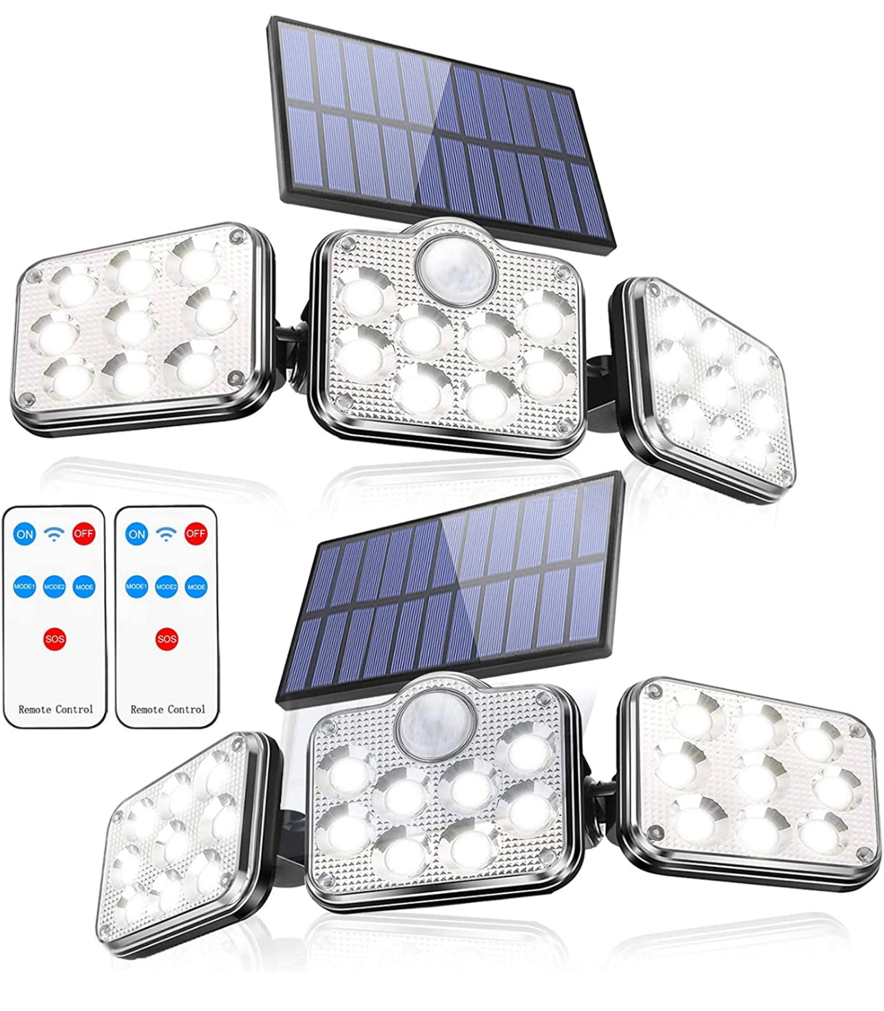 Solar Three Head LED Light With Sensor