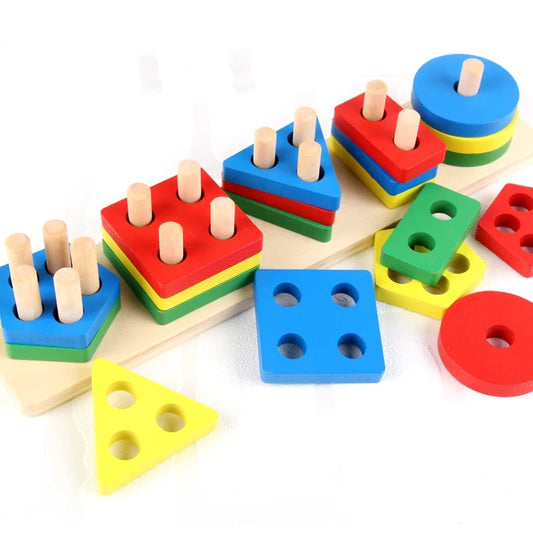 Geometric Stacking Shapes Board