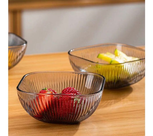 Lead-Free Glass Salad Bowl Set 6pc