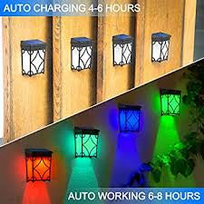 Lights Outdoor Garden, Solar Powered Wall Lights Waterproof , Fence, Patio, Yard and Driveway Path, Warm Yellow/Color Changing