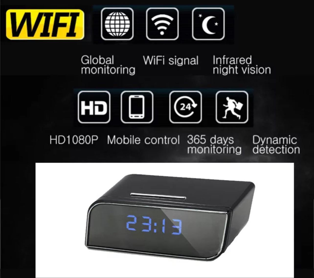 HD WIFi Clock Camera