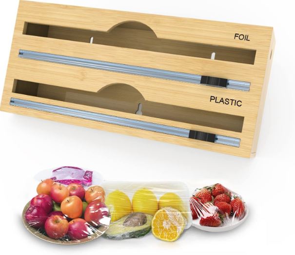 2 in 1 Wooden Foil And Wrap Organizer And Cutter