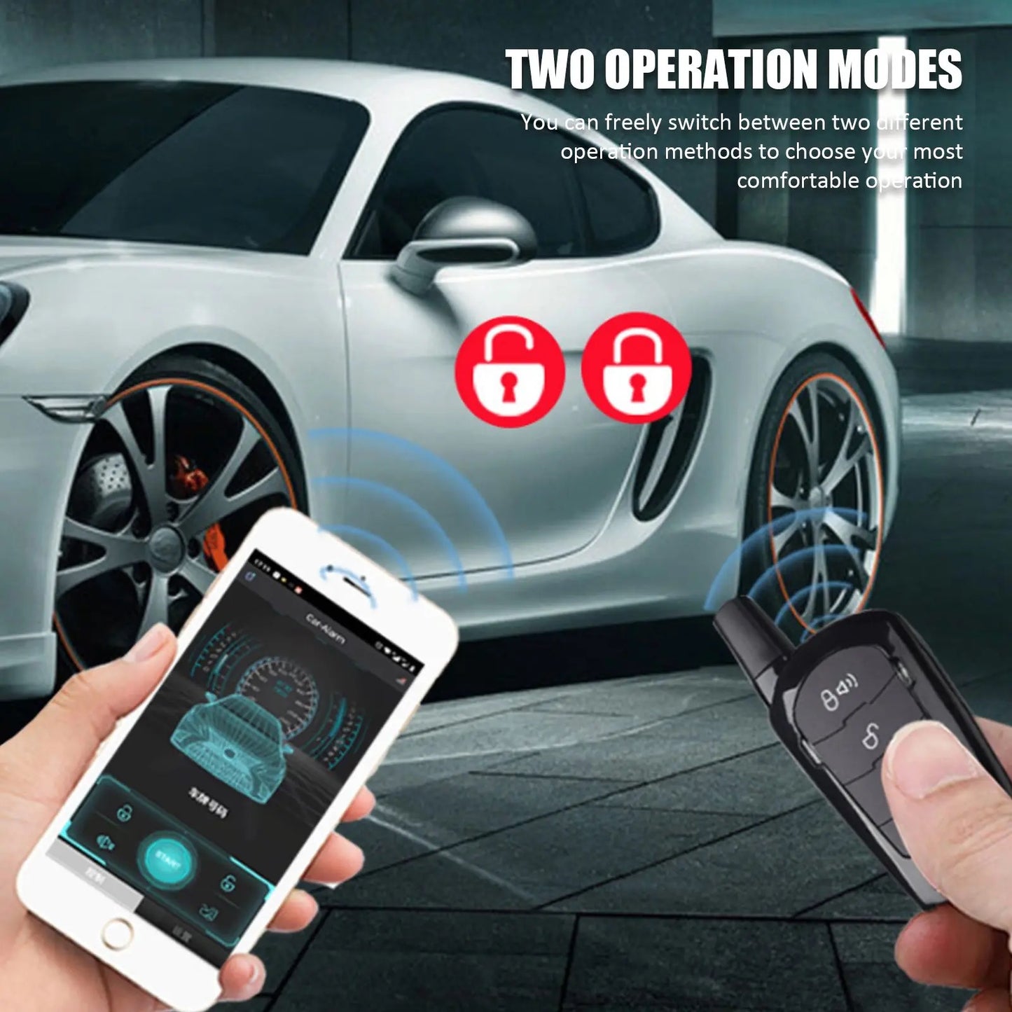 Car Alarm Security Systems Auto Remote Central Locking Kit Door Lock Keyless APP