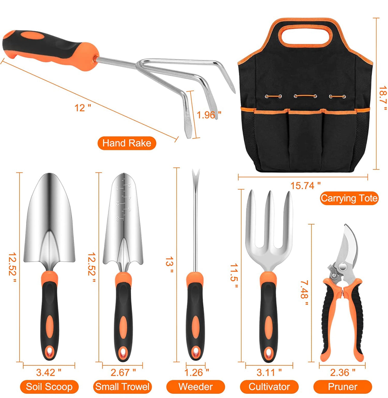 Piece Stainless Steel Heavy Duty Garden Tools Set - 7Pcs