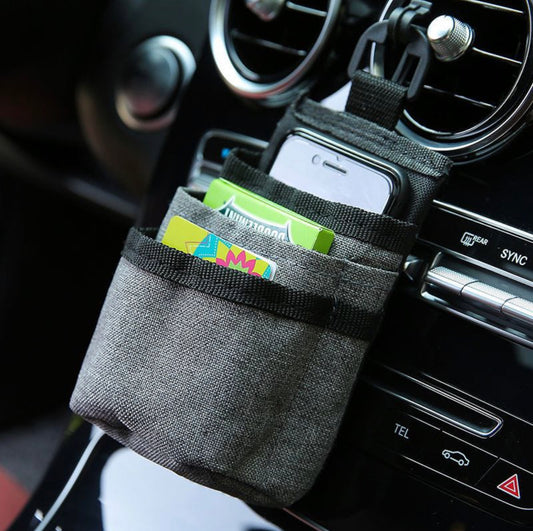 Air Vent Car Pocket Caddy Organizer Holder with Charging Port for Phone,Cell Phone,Pencil,Charger (Gray