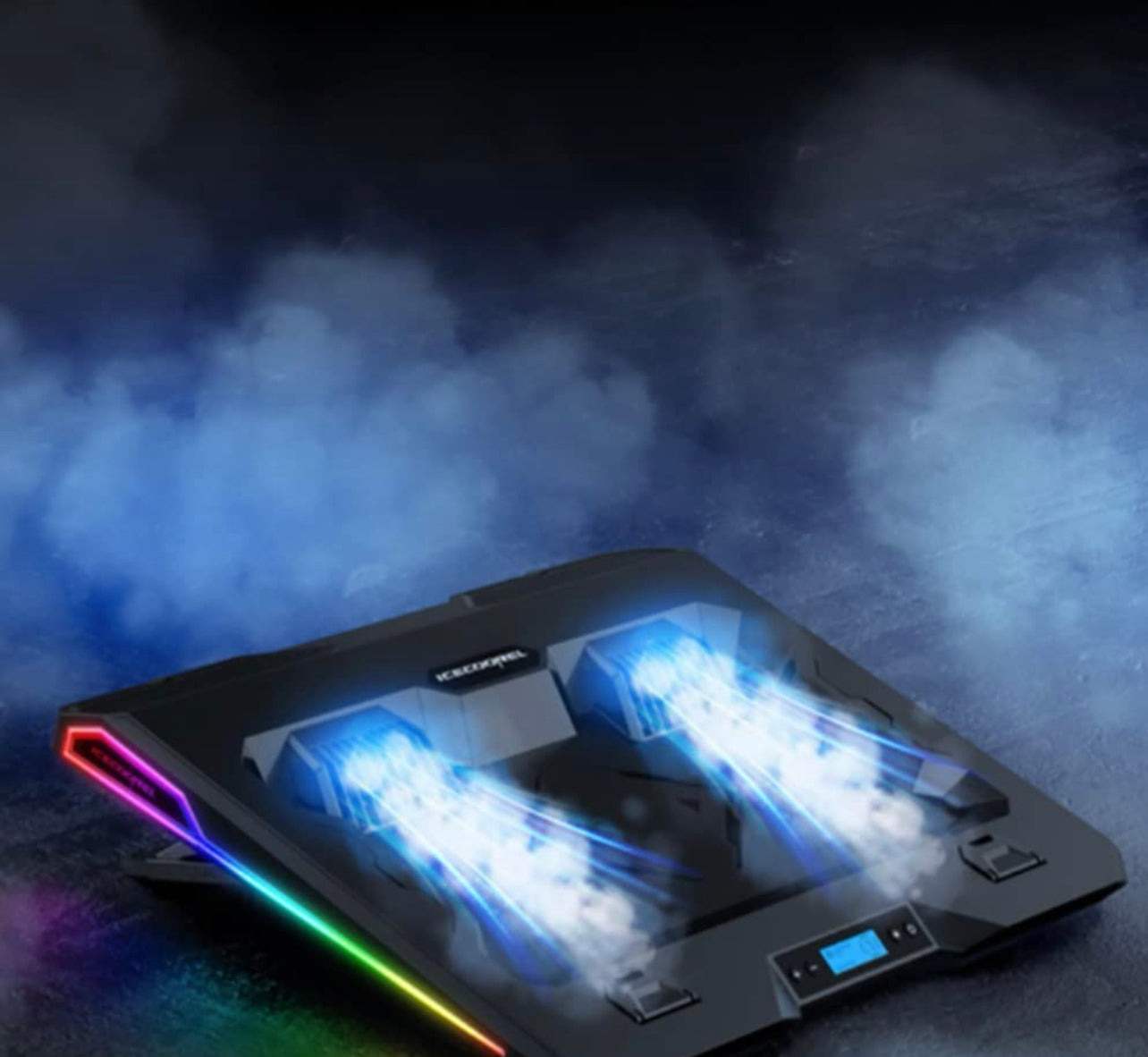 Ice Coorel Dual Turbo Fan RGB Laptop Cooling Pad