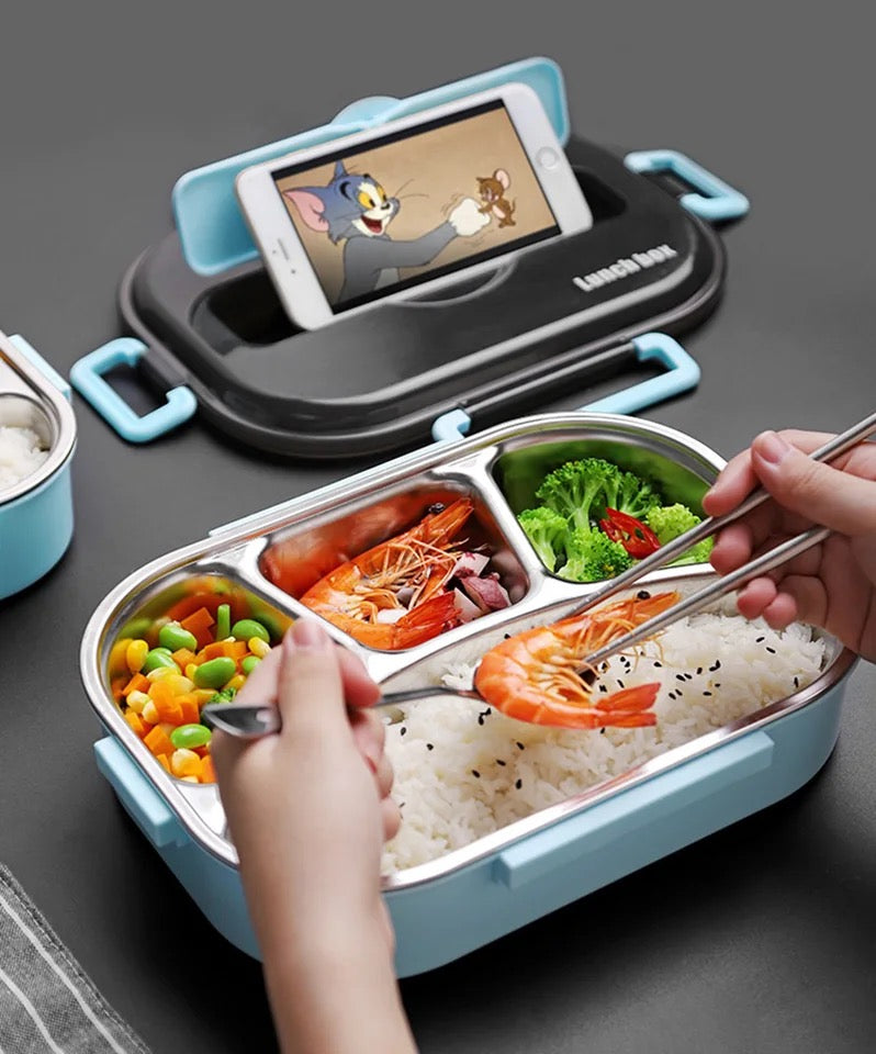 Bento Lunch Box Kids/Adults With Utensil Set