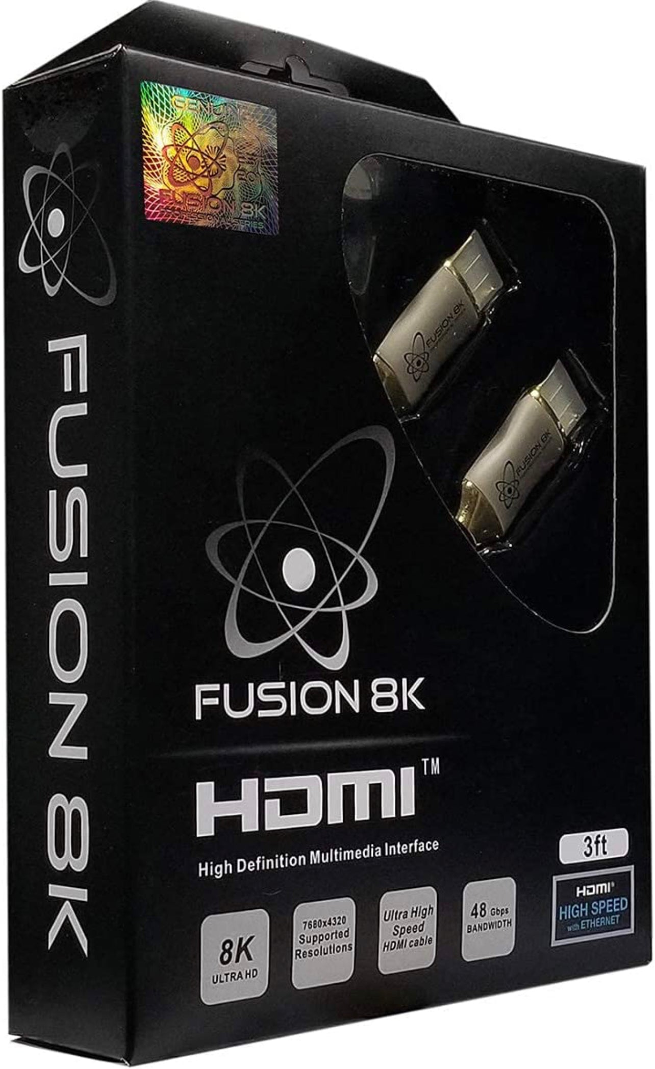 Fusion8K HDMI 2.1 Cable Supports 8K @60Hz and 4K @120Hz Compatible with All TVs, BluRay, Xbox Series X, PS5