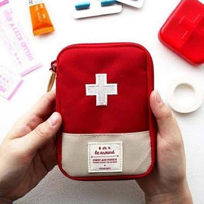 Mini First Aid Kit Emergency Small Bag Box Walking Hiking Car Travel Medical