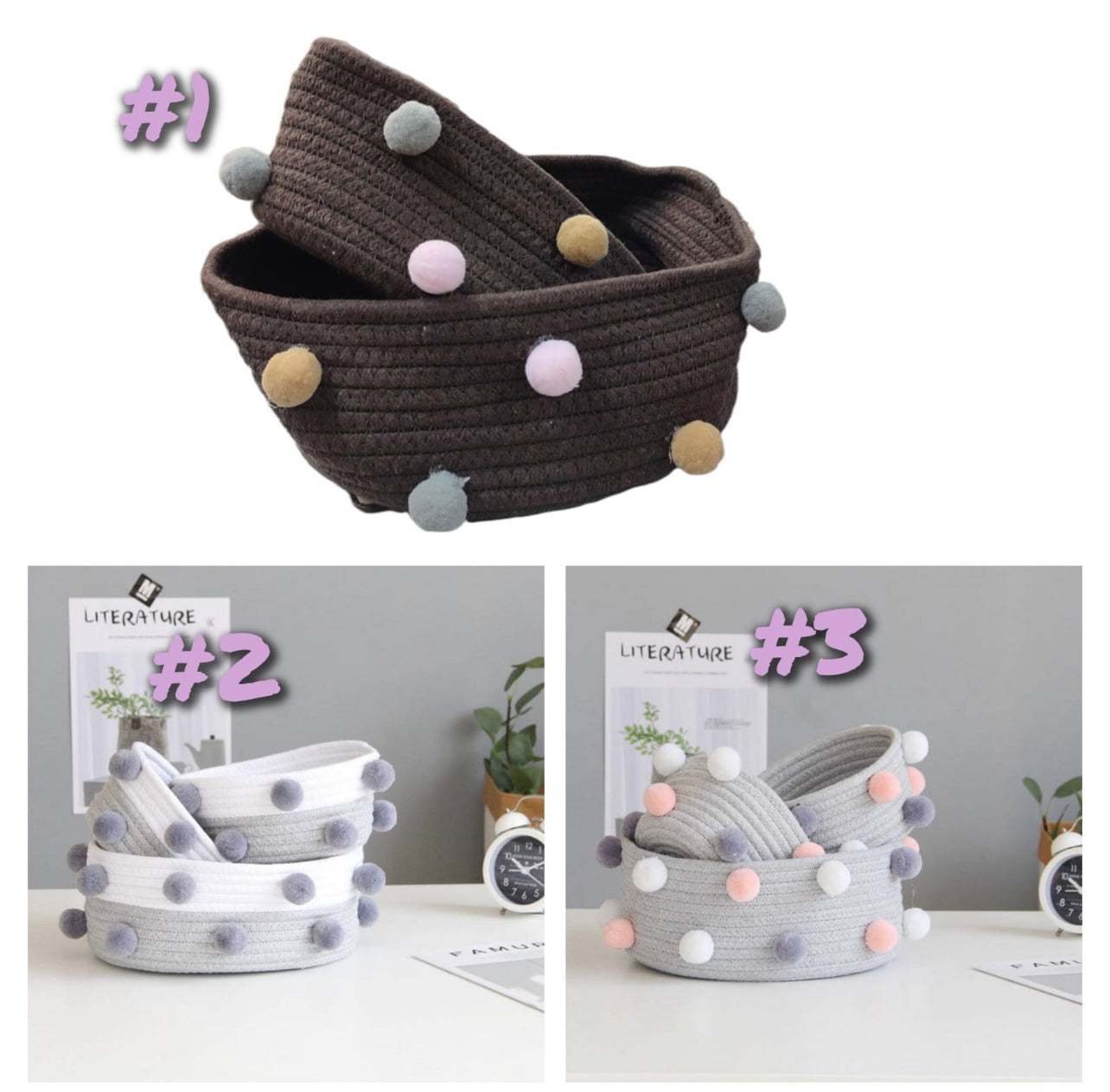 Cotton Rope  Storage Basket 2pc