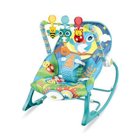 Multifunction Vibrate Baby Rocking Chair With Hanging Toys - Blue