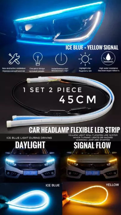 2PC Car Led Strip Light Headlight