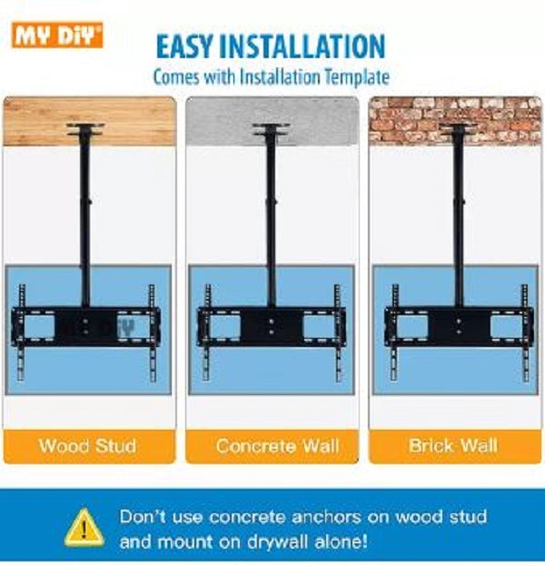 Adjustable Telescopic Flat Panel Tilt Ceiling TV Bracket 32 Inch – 70 Inch