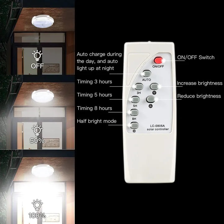 Solar Lights Indoor Home Intelligent Solar LED Ceiling/Pendant Light with Remote Control, Integrated Cool 180watt