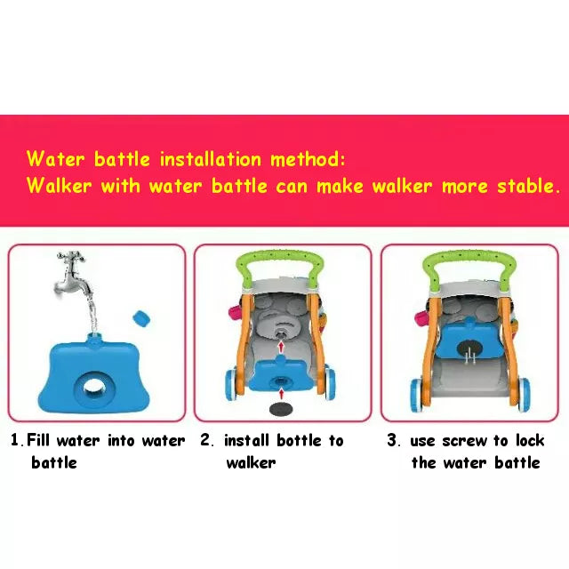 4 in 1 Baby Music Walker Baby Learn Walk Stand Trolley