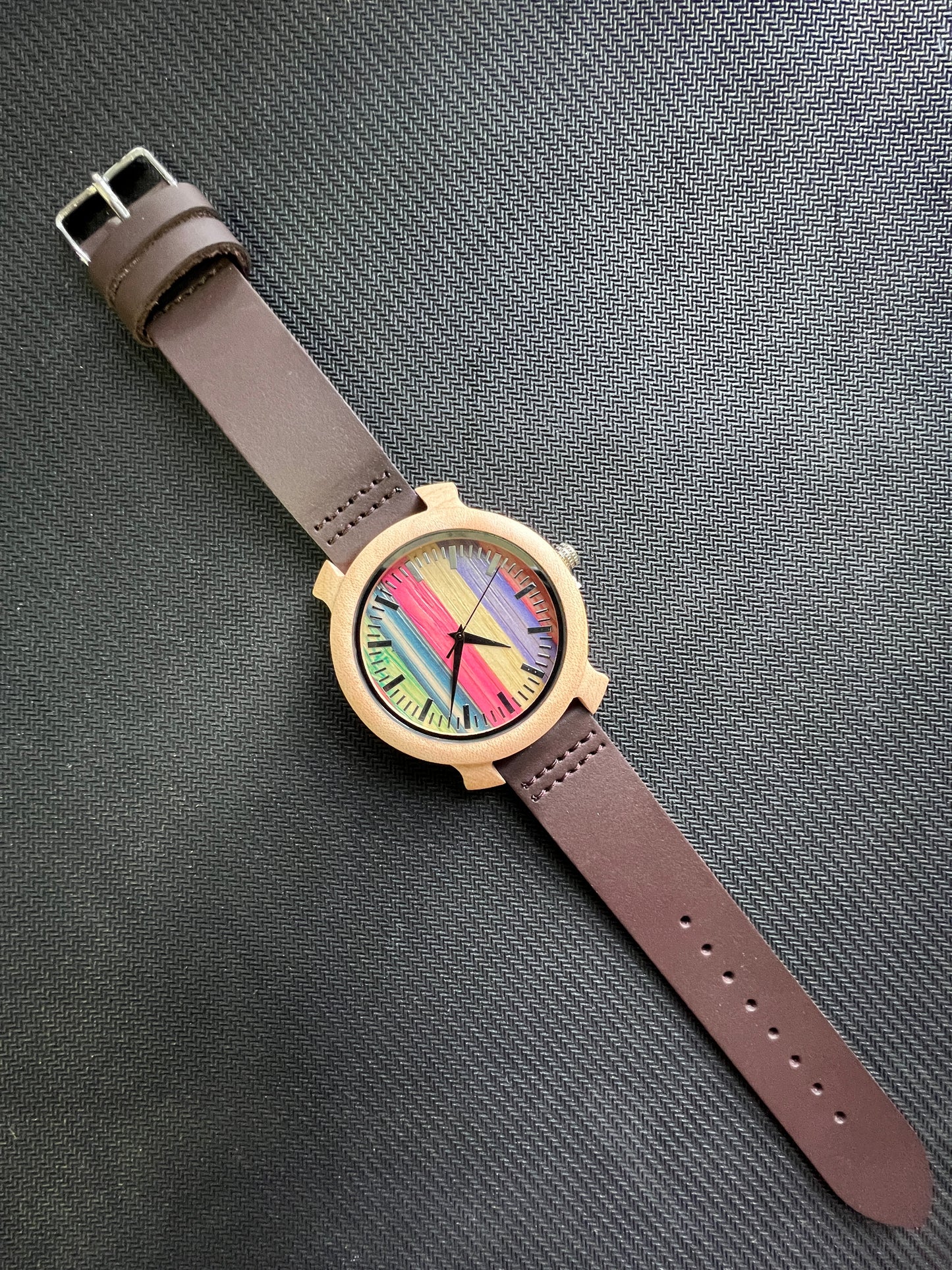 Women’s Luxury Wood Dial/Leather Strap Watch