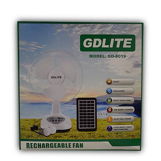 Solar Rechargeable 12inch Fan