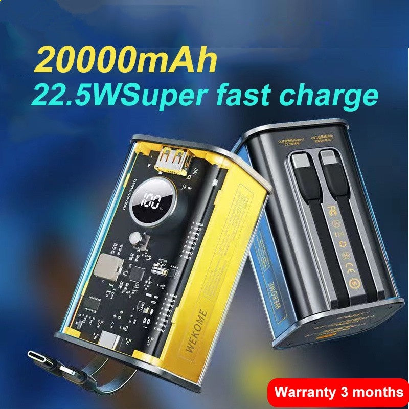 Transparent Shell Mecha Power Bank 10000mAh Super Fast Charger