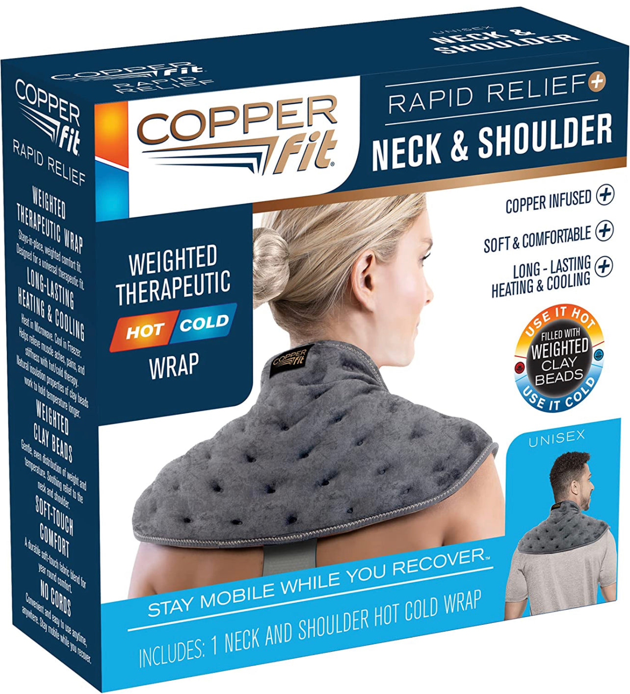 Neck & Shoulder Copper Fit Rapid Relief+ High Collar Neck and Shoulder Wrap