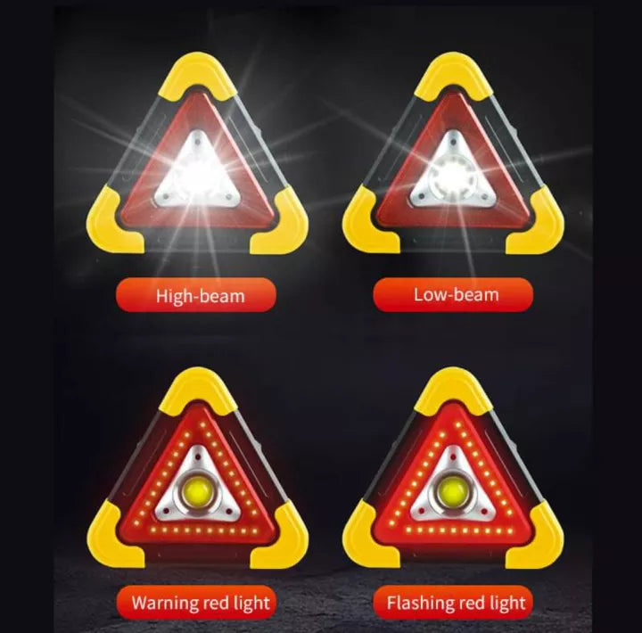 Multi-function Portable Rechargeable Flood Lamp Work Light Waterproof SOLAR Triangle Warning Light SOS Camping Searchlight LED Traffic