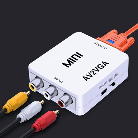 Mini AV2VGA Video Converter Convertor Box AV RCA CVBS to VGA Video Converter Conversor with 3.5mm Audio to PC HDTV Converter