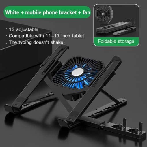 Adjustable Laptop Stand with Cooling Fan