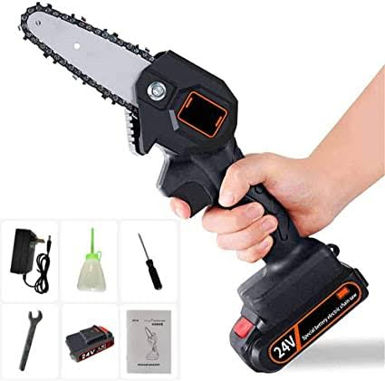 Cordless Mini Chain Saw 24V Battery