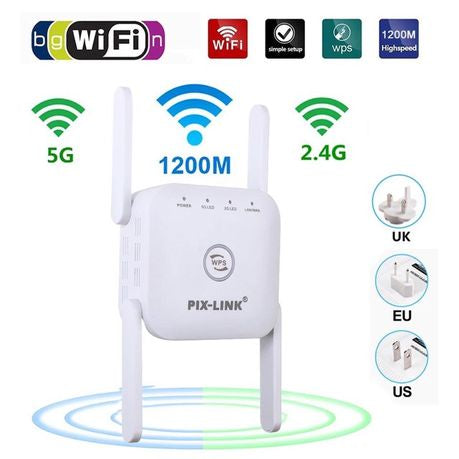 Wireless Wifi Extender 1200Mbps Wi-Fi Amplifier