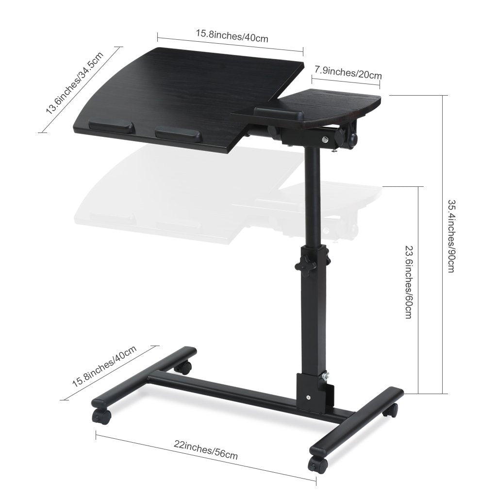 Foldable Adjustable Laptop Computer Desk Rolling Table