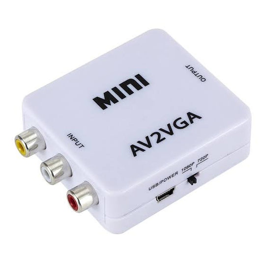 Mini AV2VGA Video Converter Convertor Box AV RCA CVBS to VGA Video Converter Conversor with 3.5mm Audio to PC HDTV Converter