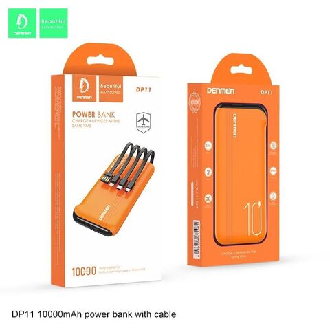 DENMEN POWER BANK DP11 2USB 2.1A WITH CABLE 10000MAH