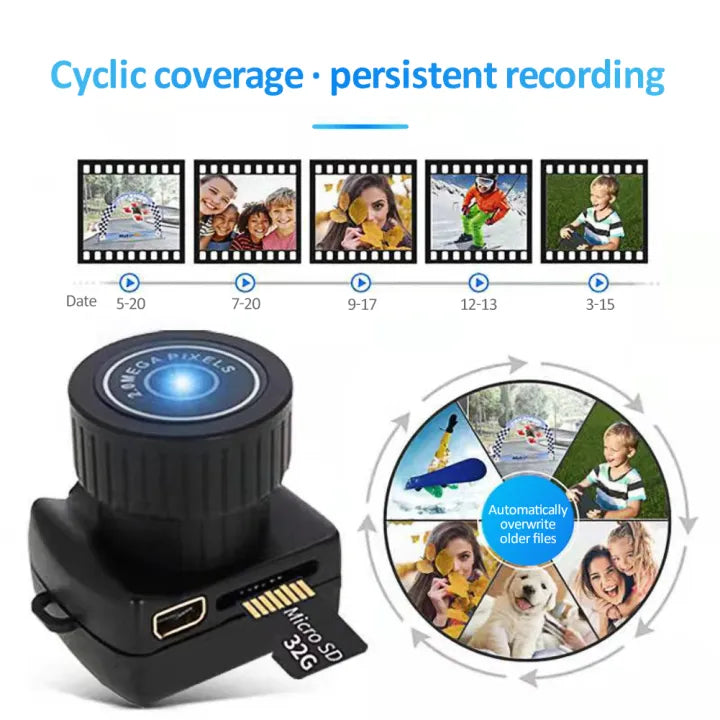 Y2000 Mini Video Camera Hd Video Recorder Small Webcam Camera Dv Dvr Secret Security Babysitter Sports Car Micro Camera with Microphone