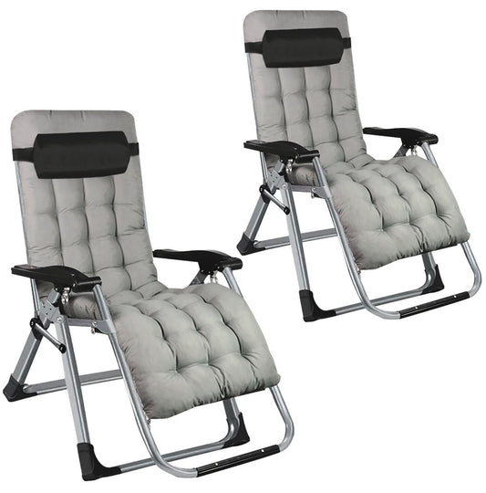 Reclining Lounger Chairs With Detachable Cushion - Set of 2 Preorder Sales Now Available