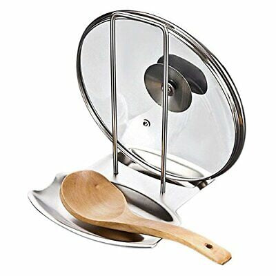 Lid and Spoon Rest Pan Pot Cover Rack Stand Spoon Stove Utensils Holder Kitchen