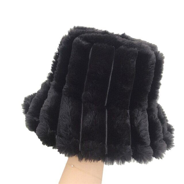 Fluffy Winter Bucket Hat