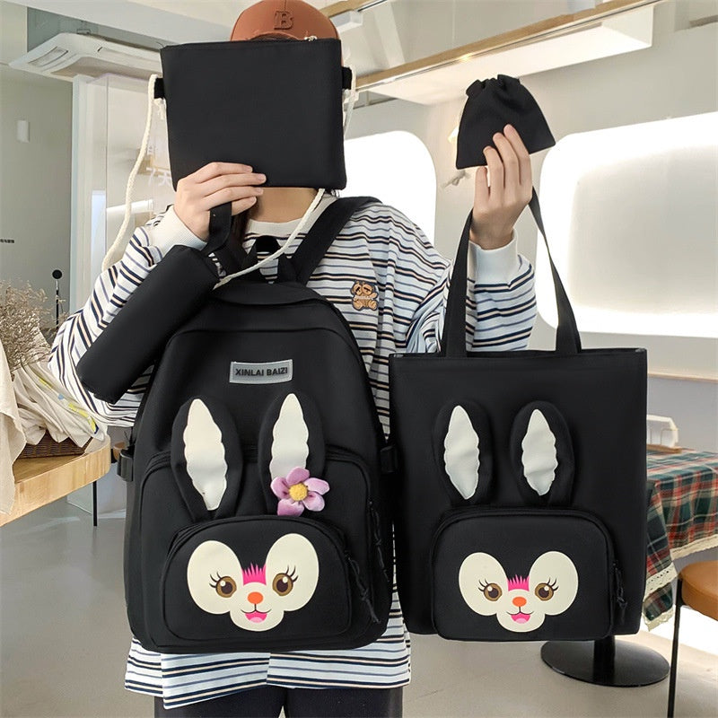 4pc Cute Cartoon Rabbit Backpack