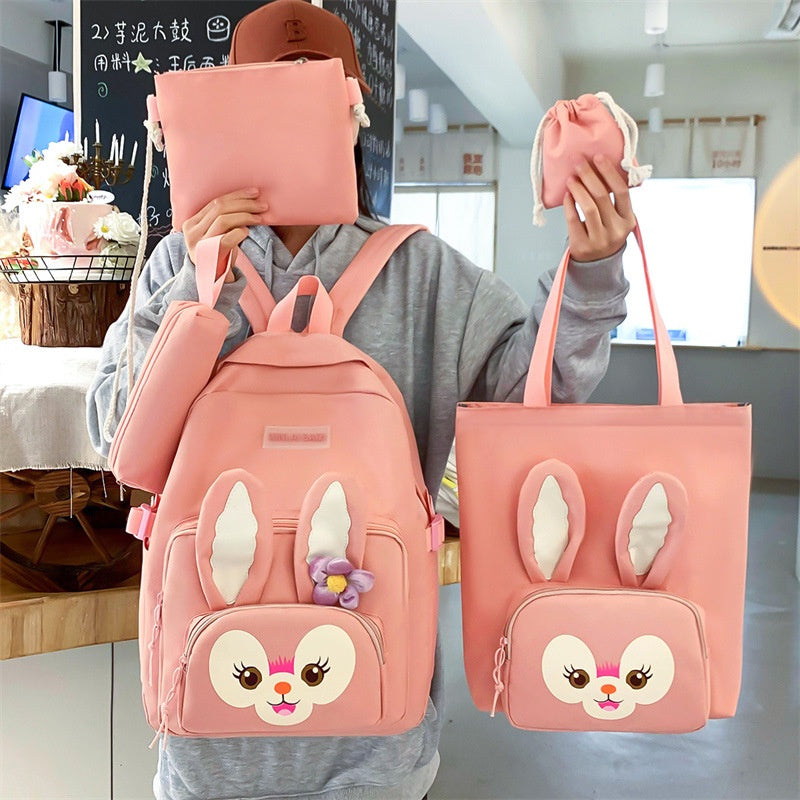 4pc Cute Cartoon Rabbit Backpack