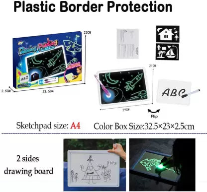 Glowing Neon Magic Light-Up Drawing Sketchpad