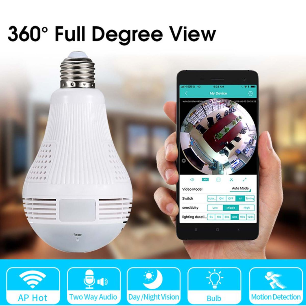 3D IP Camera Light Bulb